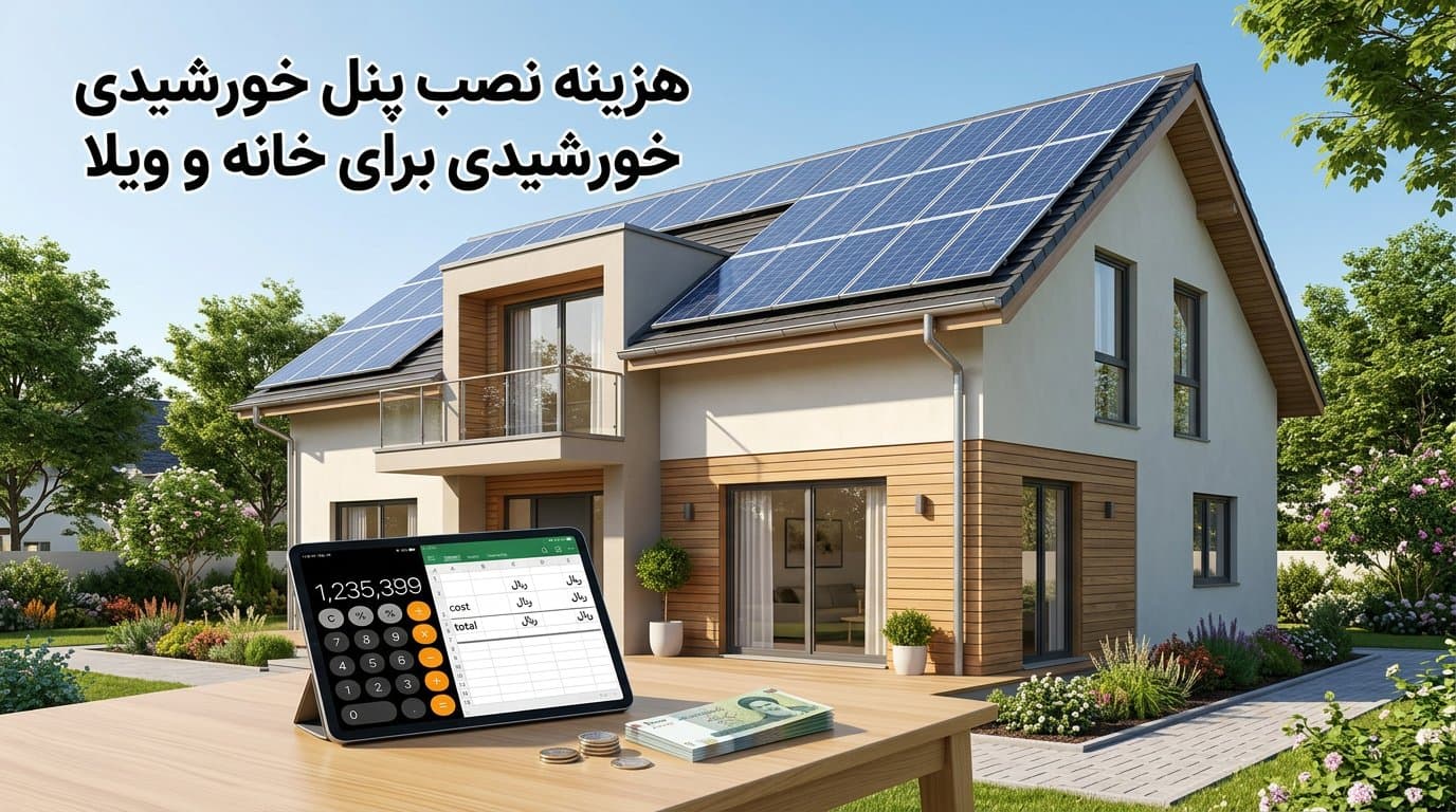 هزینه نصب پنل خورشیدی برای خانه و ویلا | راهنمای کامل ۱۴۰۵